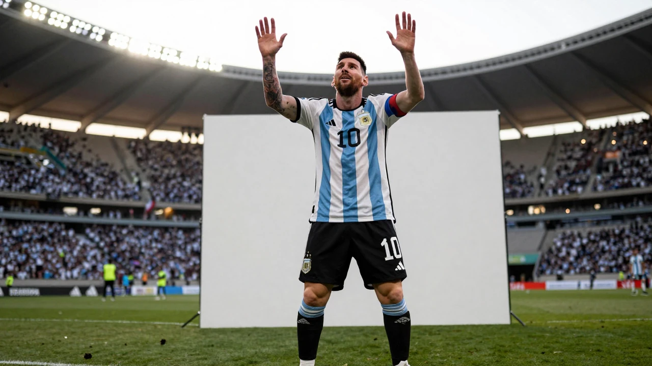 Lionel Messi mostró la camiseta con la que jugará su último partido con Argentina, el 6 de octubre ante Benín, en un...
