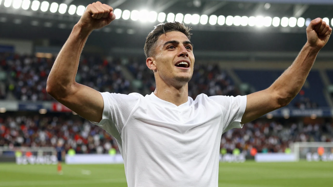 The young Turkish talent celebrated his goal in Málaga CF's defeat to Real Madrid on matchday three of LaLiga EA Sports...