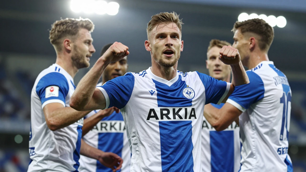 Arka Gdynia sits 5th in I Liga with 9 points from 5 games (3W-2L)
