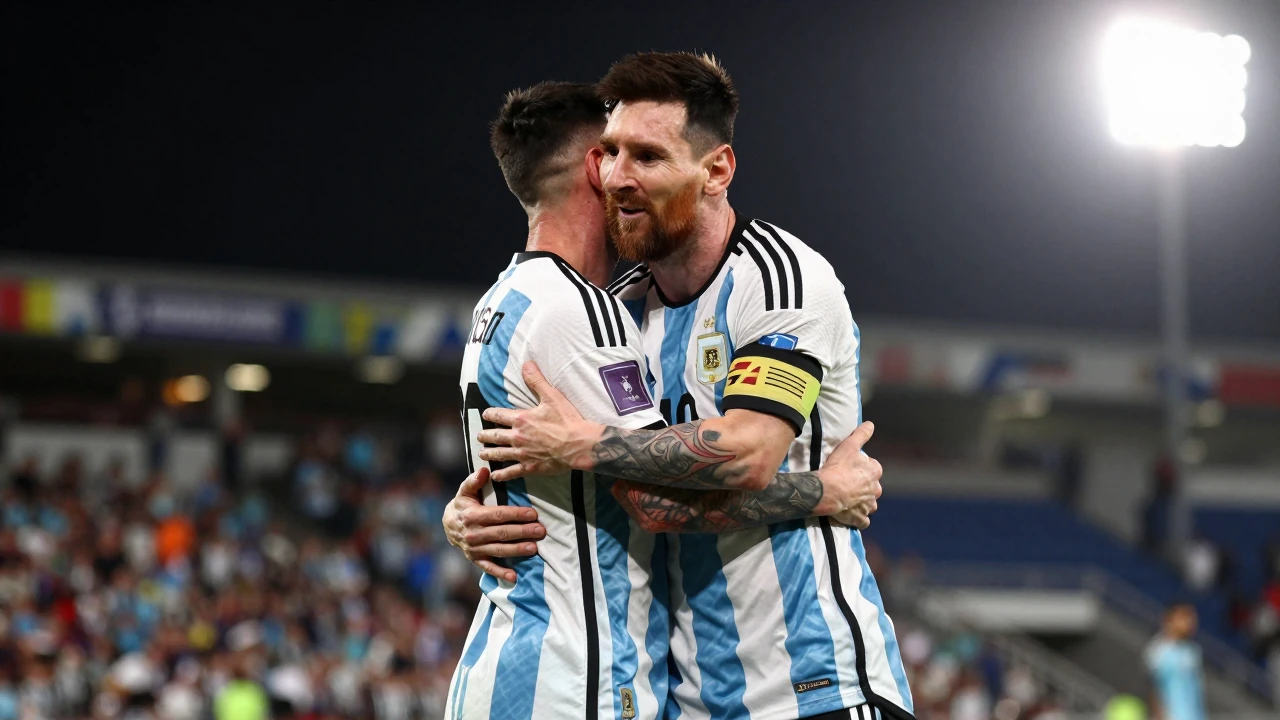 Leo Messi regresa a las canchas después del fallecimiento de su padre, y es abrazado por un ex del San Lorenzo en un...