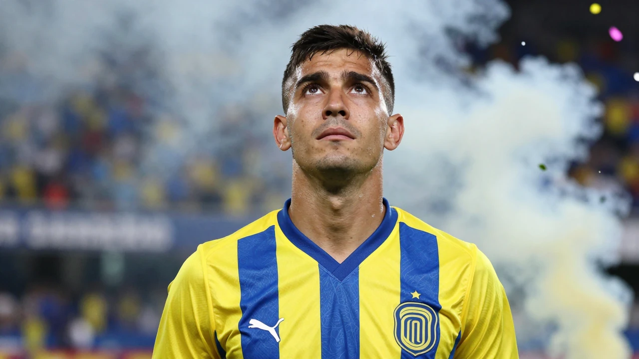 Rosario Central supporters created a reception with smoke, paper and pyrotechnics at the Gigante de Arroyito before the...