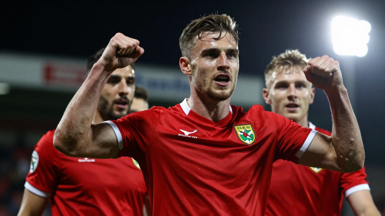 Cork City tops the First Division table after beating Wexford 2-0, with 67 points