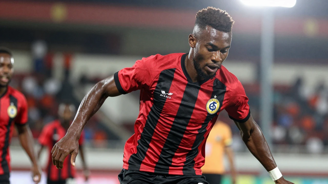 AmaZulu FC striker Thandolwenkosi Ngwenya apologises to Orlando Pirates' Sihle Nduli after a painful injury in their 1-1 draw