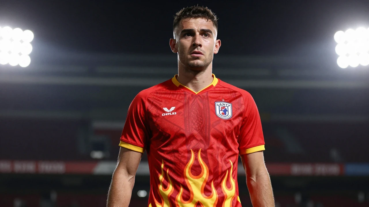 Crawley Town's new home kit for the 2026/27 season is now available, featuring a bold red design with flame-inspired pattern