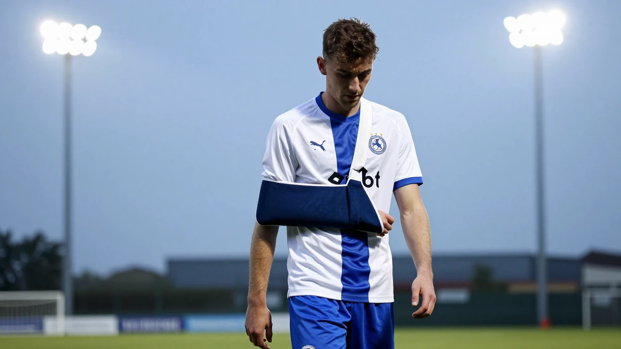 Accrington ST's young defender Cole McGhee suffers a shoulder injury in a 0-0 draw against Accrington Stanley, leaving...