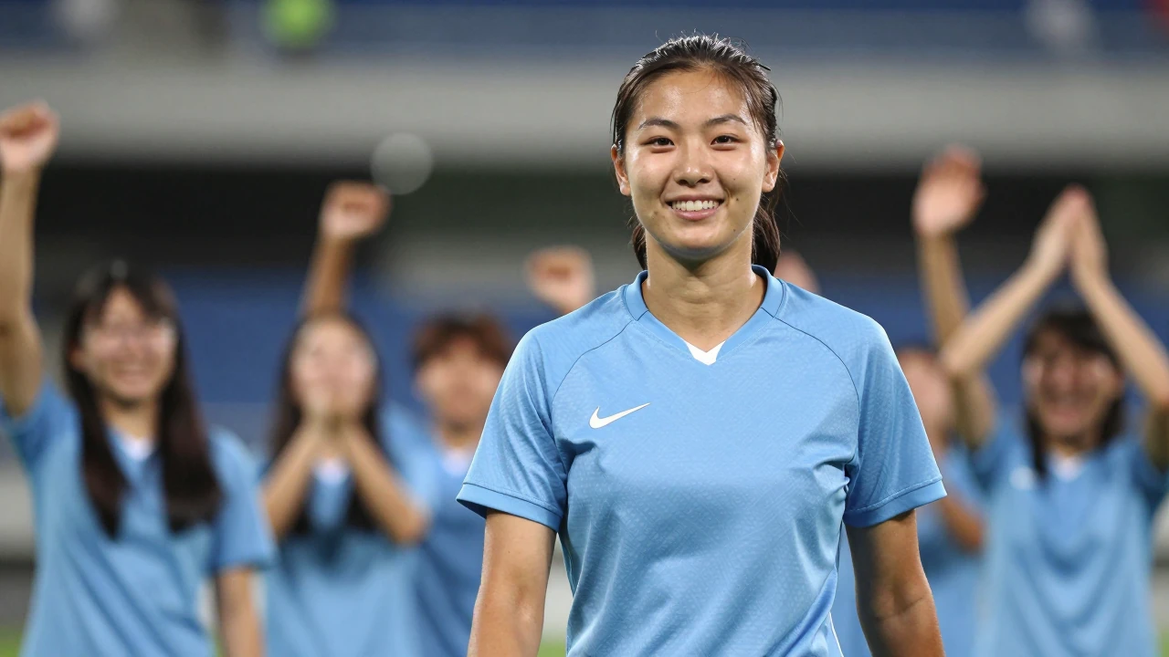 Manchester City Women players Rico Lewis and Max Alleyne join a special football event for young girls in Seoul...