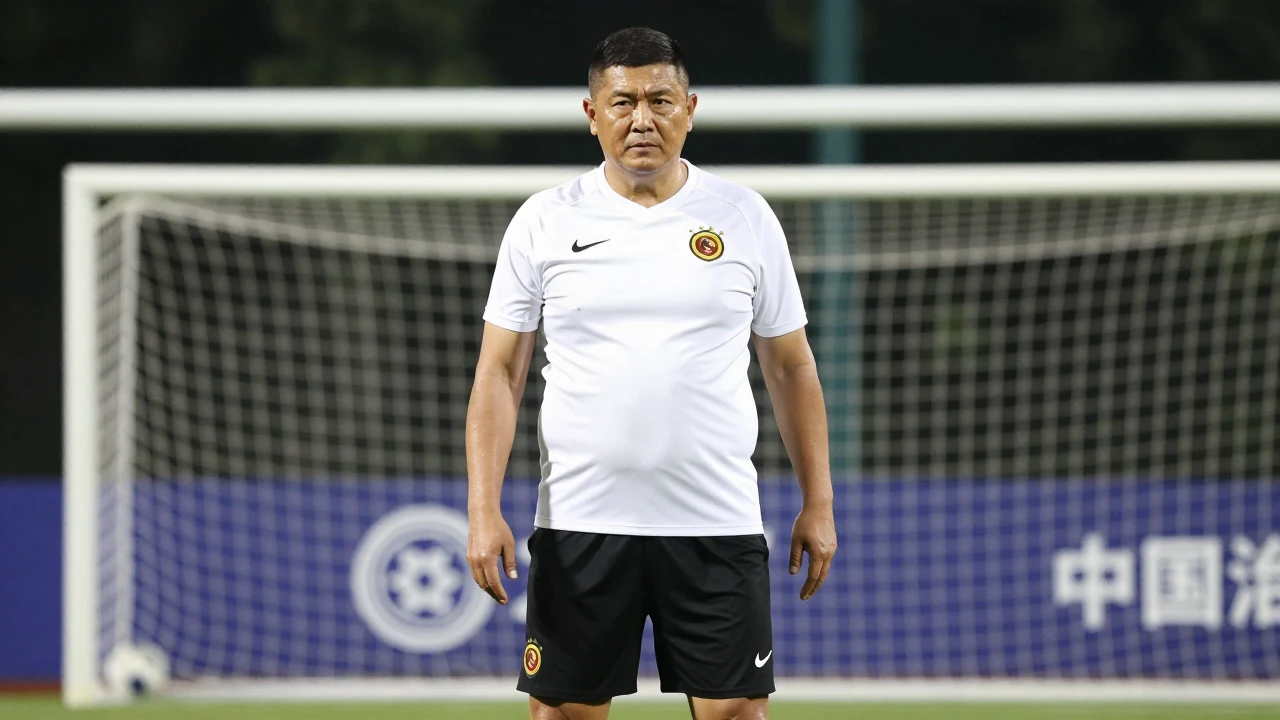 A 35-year-old man with a sturdy build and short-cropped hair stands confidently, wearing a clean white shirt and black...