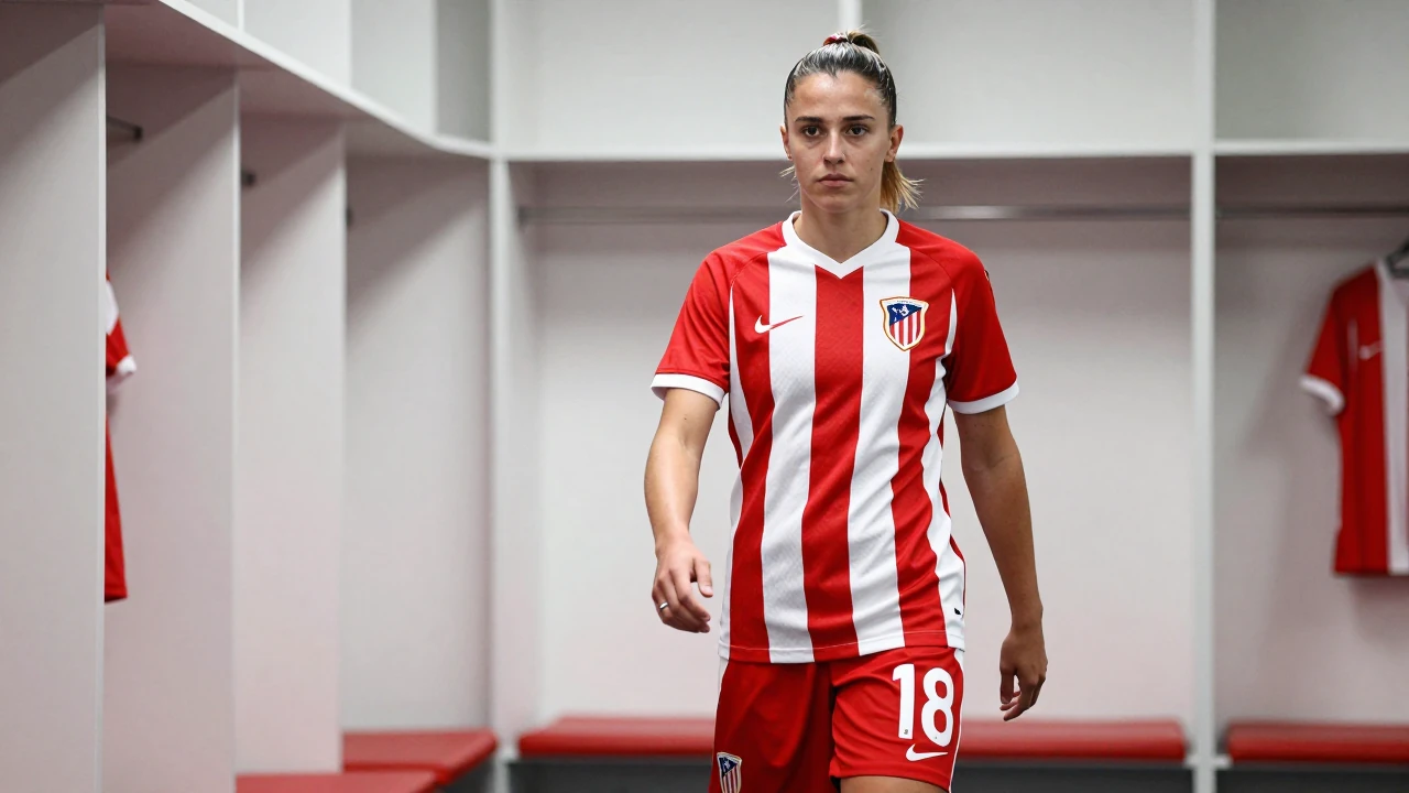 Gabby Laurent, 28, forward, in vibrant red and white striped jersey, strides confidently into the locker room, his eyes...