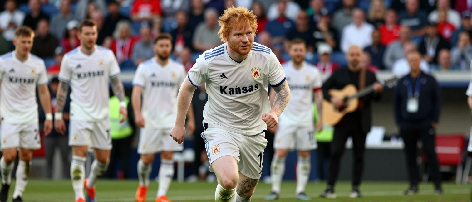 Ed Sheeran surprised the England team with an acoustic performance in Kansas City