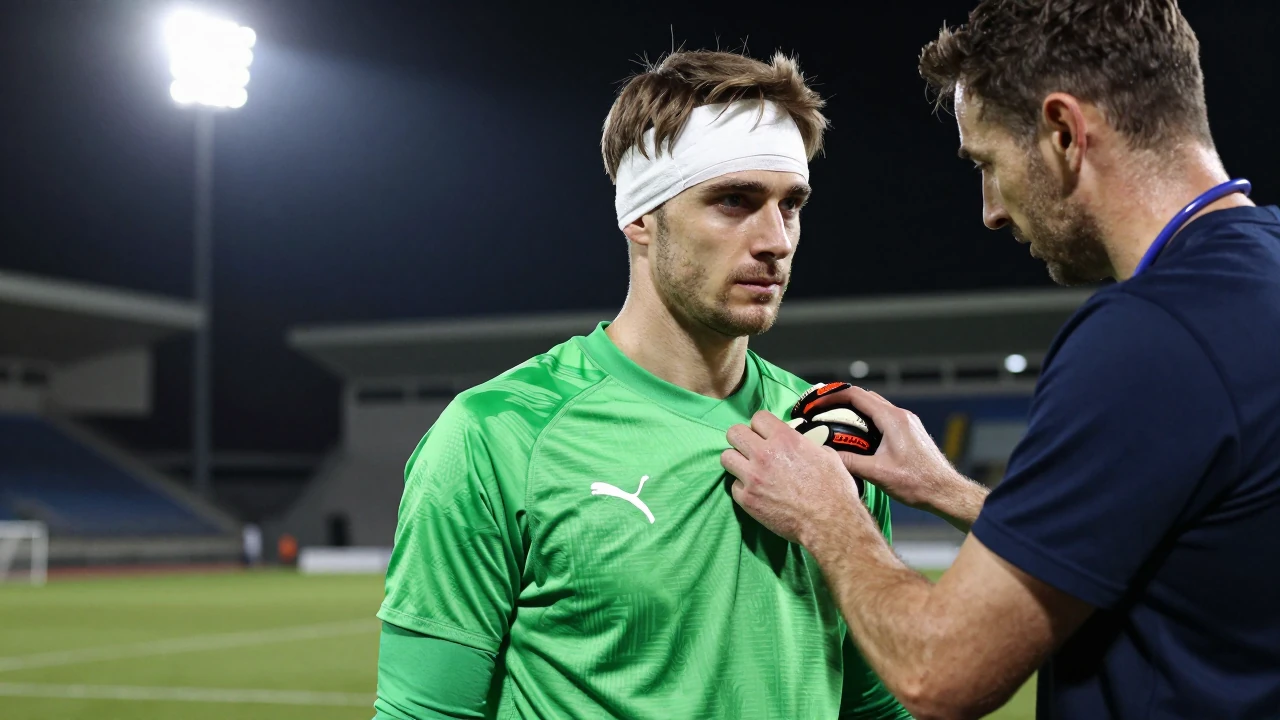 GAIS-målvakten Mergim Krasniqi tvingades bryta efter en blodig huvudskada i 0-0-matchen mot BK Häcken och utvärderas för...