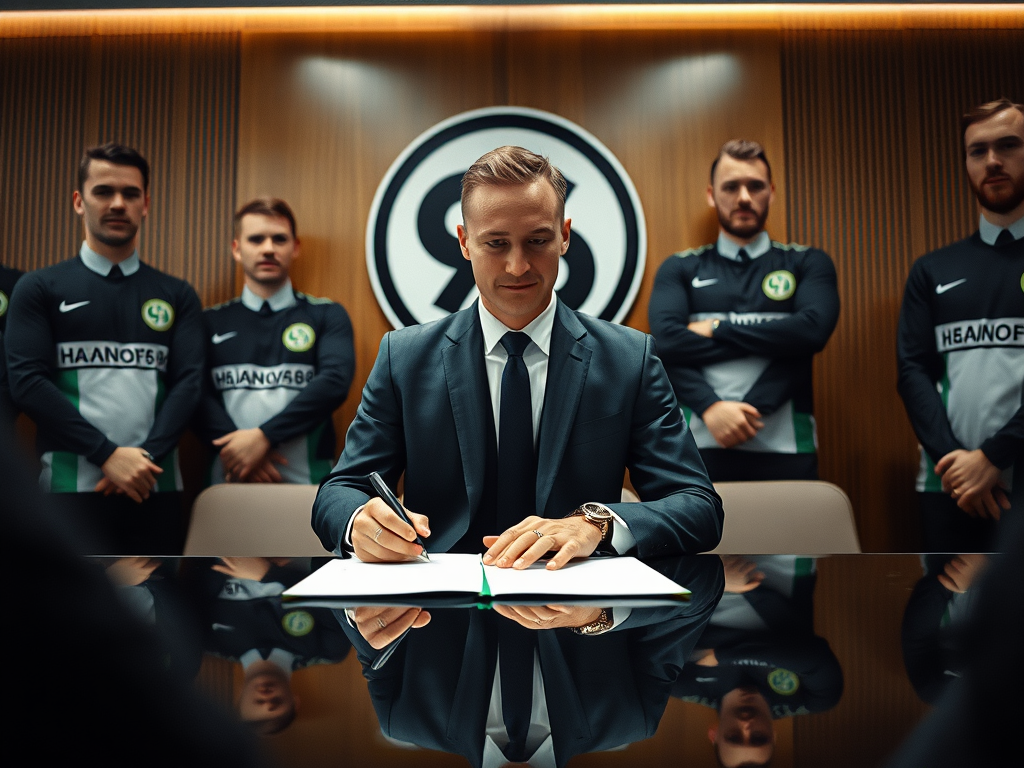 Hannover 96 Kapitän auf dem Weg zu Borussia Mönchengladbach