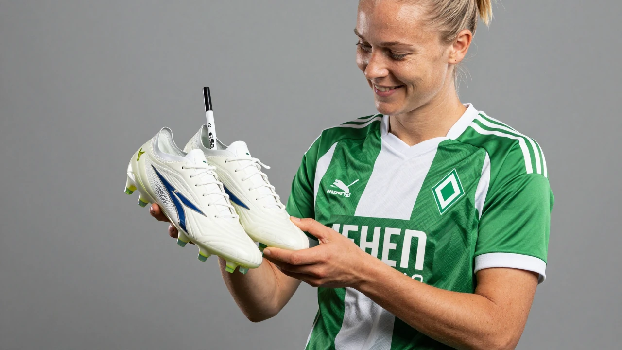 Werder player Juliane Wirtz is auctioning a pair of signed shoes on Matchwornshirt to raise funds for a charitable cause