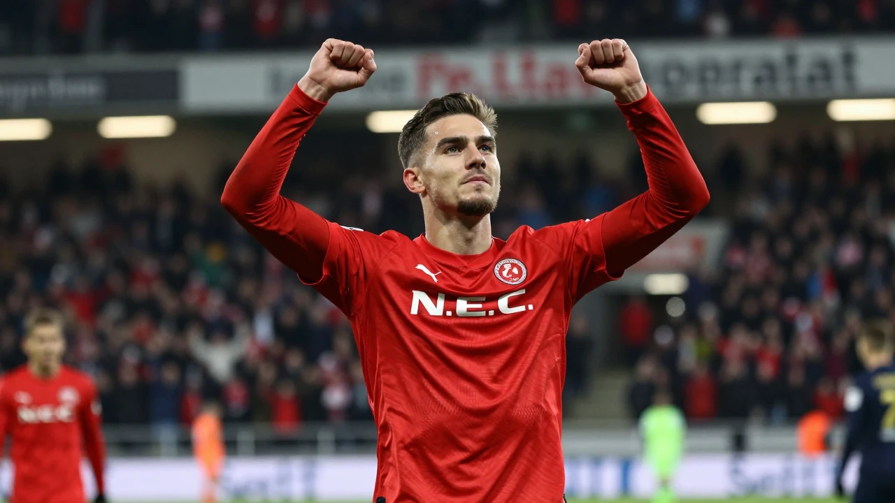 N.E.C. Nijmegen speelde een 1-1 gelijkspel tegen FK Bodø/Glimt in de UEFA Champions League, ondanks een rode kaart voor...