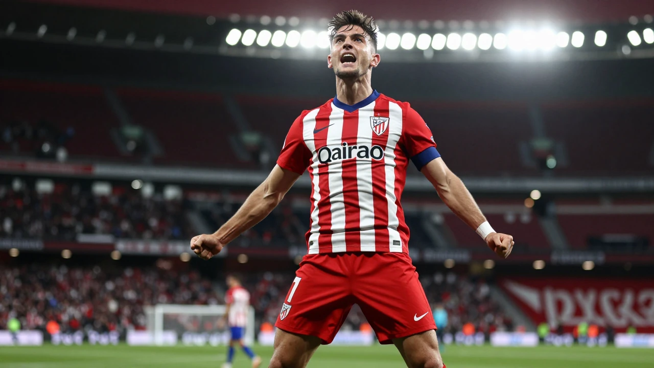 Robert Navarro marcó y celebró su tanto en el triunfo del Athletic Club ante el Celta en Balaídos, un partido de La Liga...