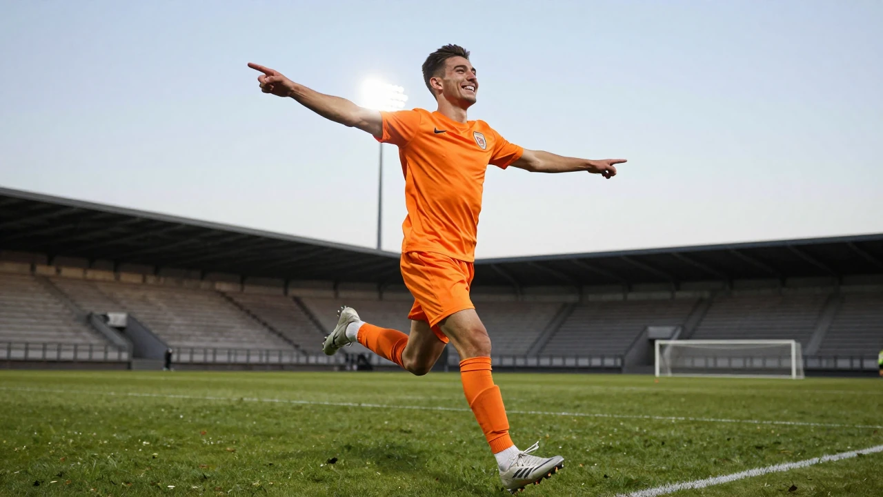 Oranje won zondag met 1-2 in Servië door twee treffers van spits Mexx Meerdink, wat de eerste overwinning onder...