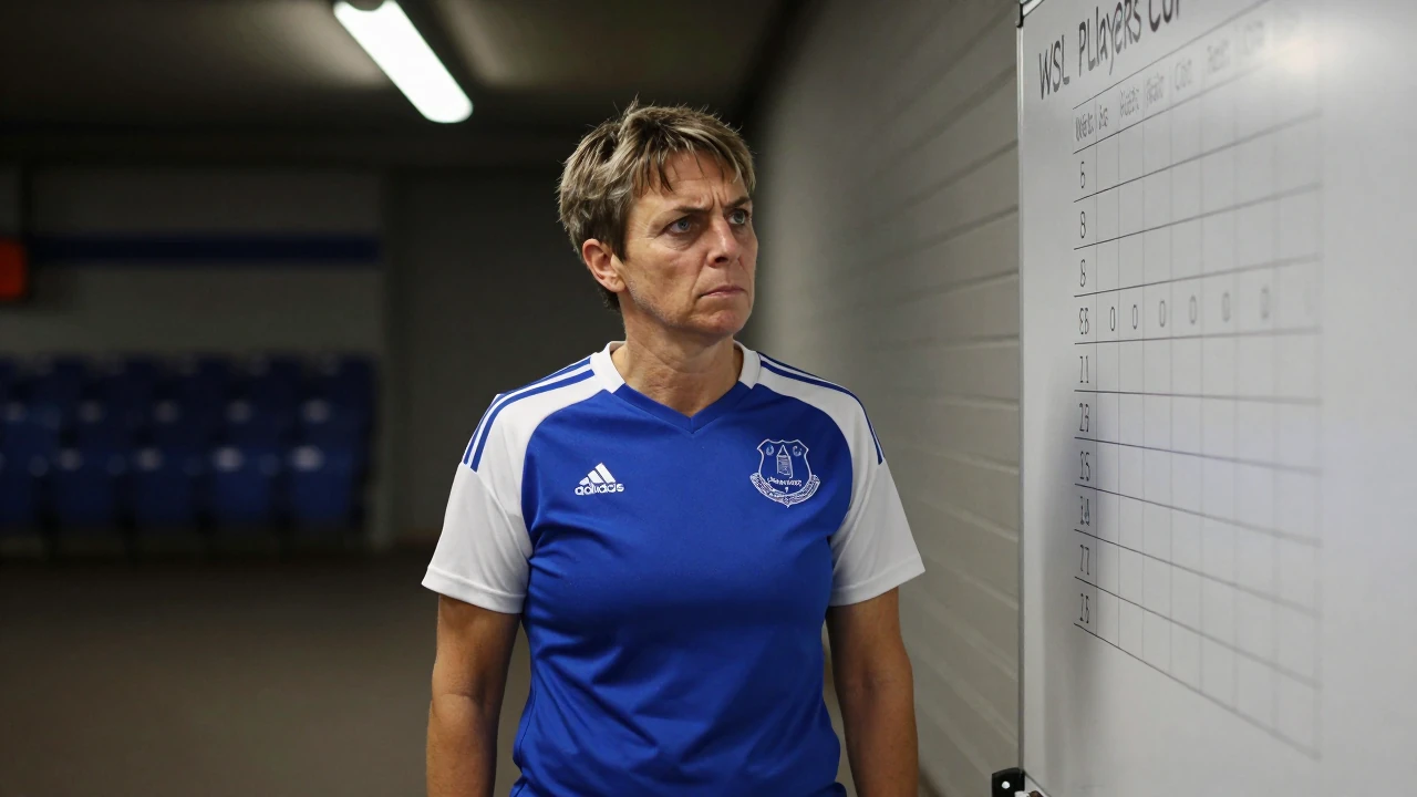 The WSL Players Cup table lists Everton Women as the ninth team among 23 clubs competing in the competition
