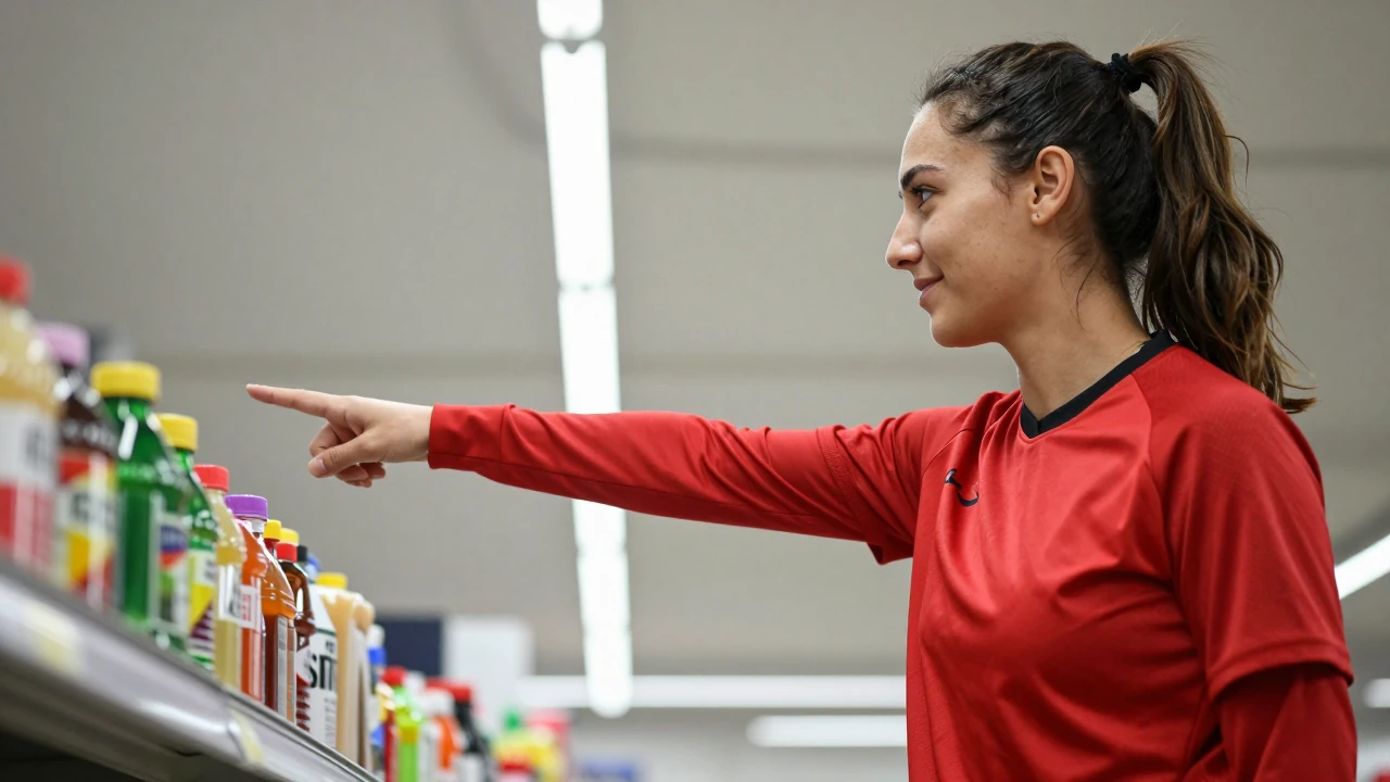 Die Bayern-Spielerin und Nationalspielerin Giulia Gwinn überraschte Kunden als Kassiererin in einem Netto-Markt, um Geld...