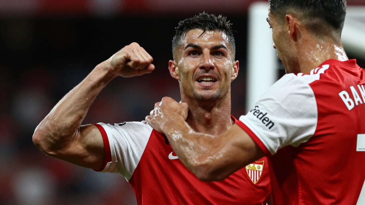El Sevilla logra su primer triunfo en el estreno liguero, cinco años después de su última victoria en el primer partido...