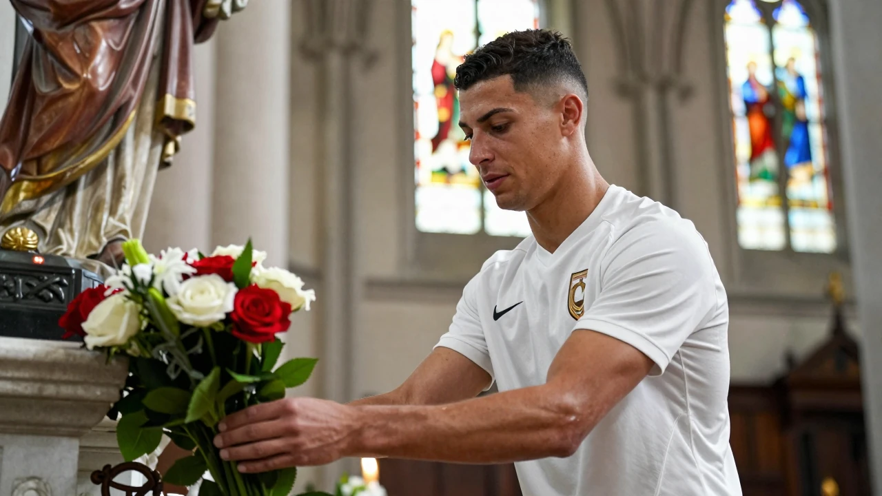 Sevilla FC's 24-man squad, finalized after the transfer window, performed the traditional floral offering to the Virgen...