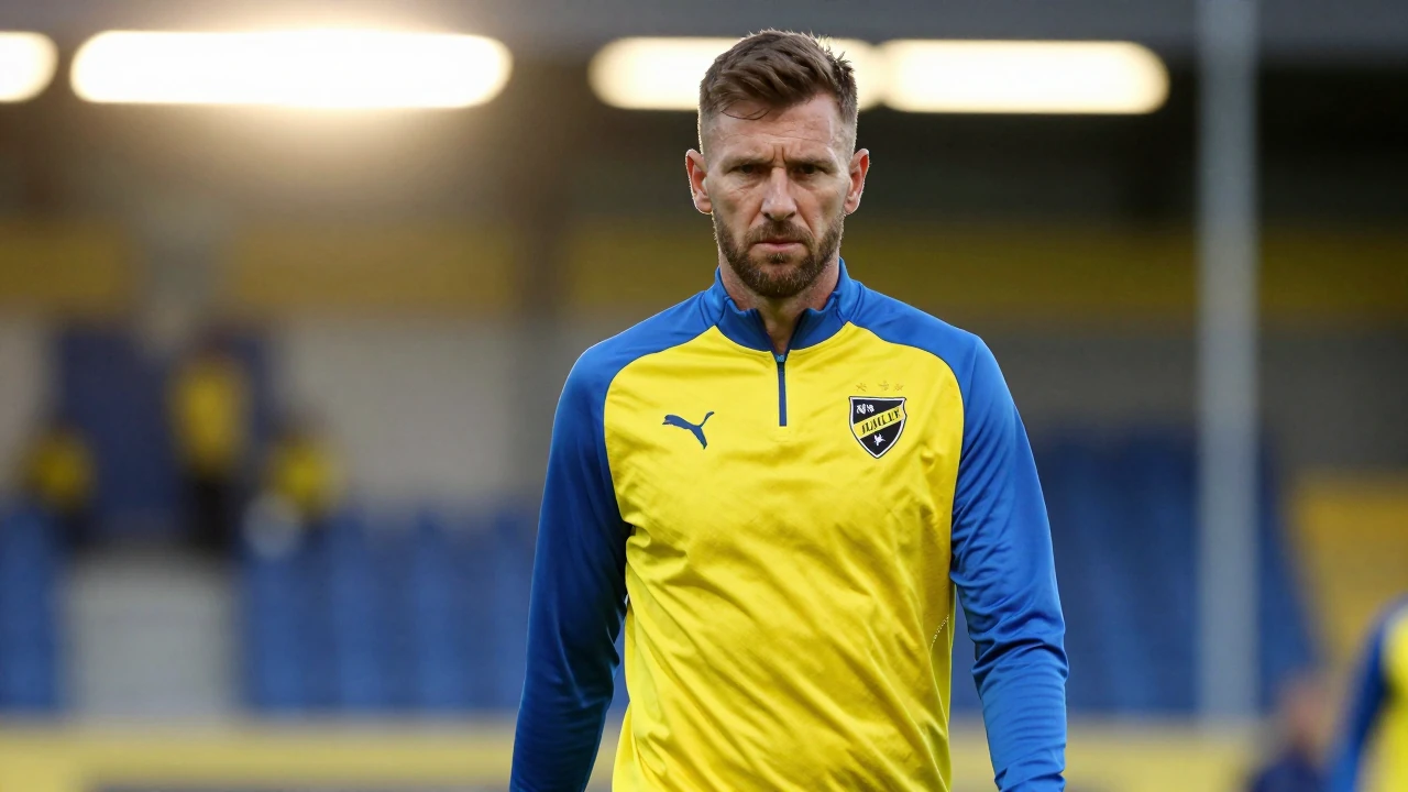 Mjällbys spelare Elliot Stroud bekräftar att han kanske har spelat sin sista match i klubben efter kvalmatchen mot Slovan...