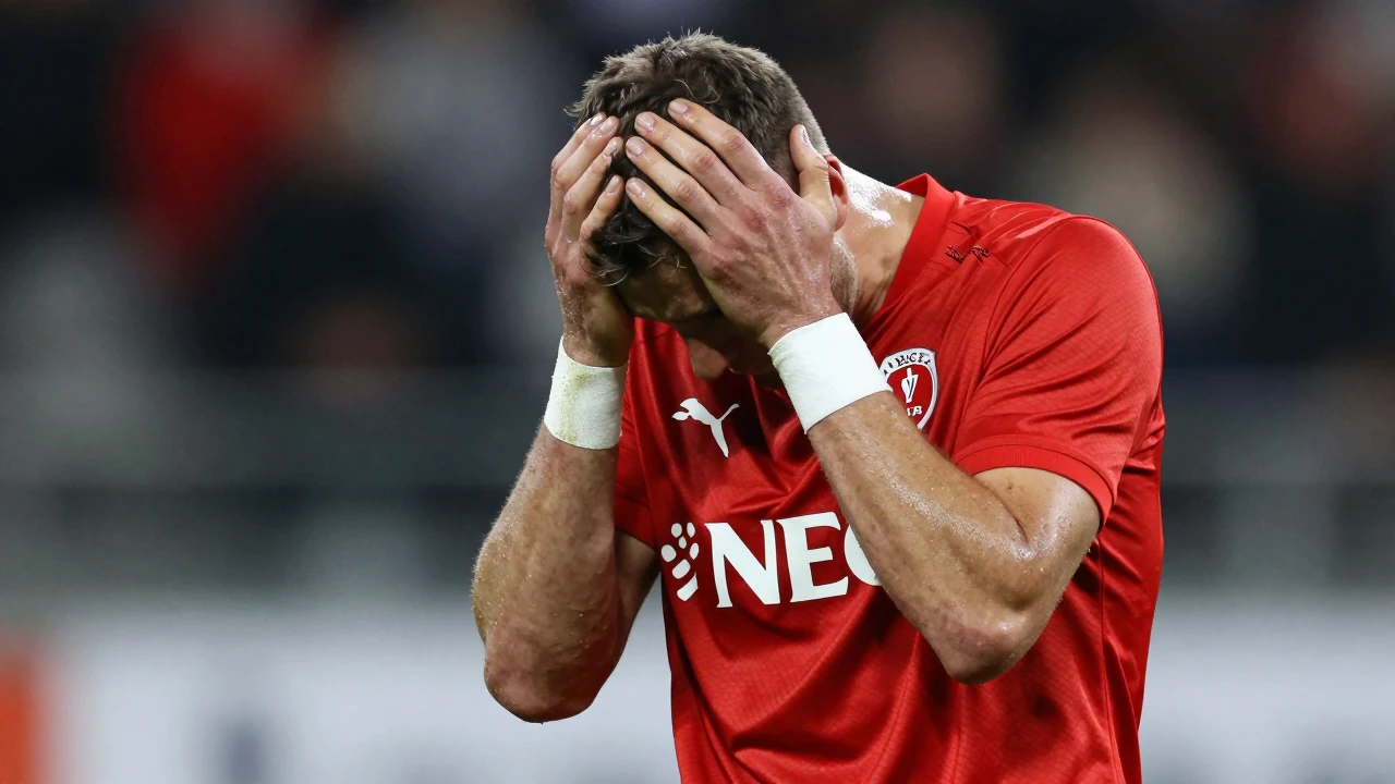 N.E.C. Nijmegen is uitgeschakeld in de Champions League na een 2-0 nederlaag bij Bodo/Glimt, veroorzaakt door een rode...