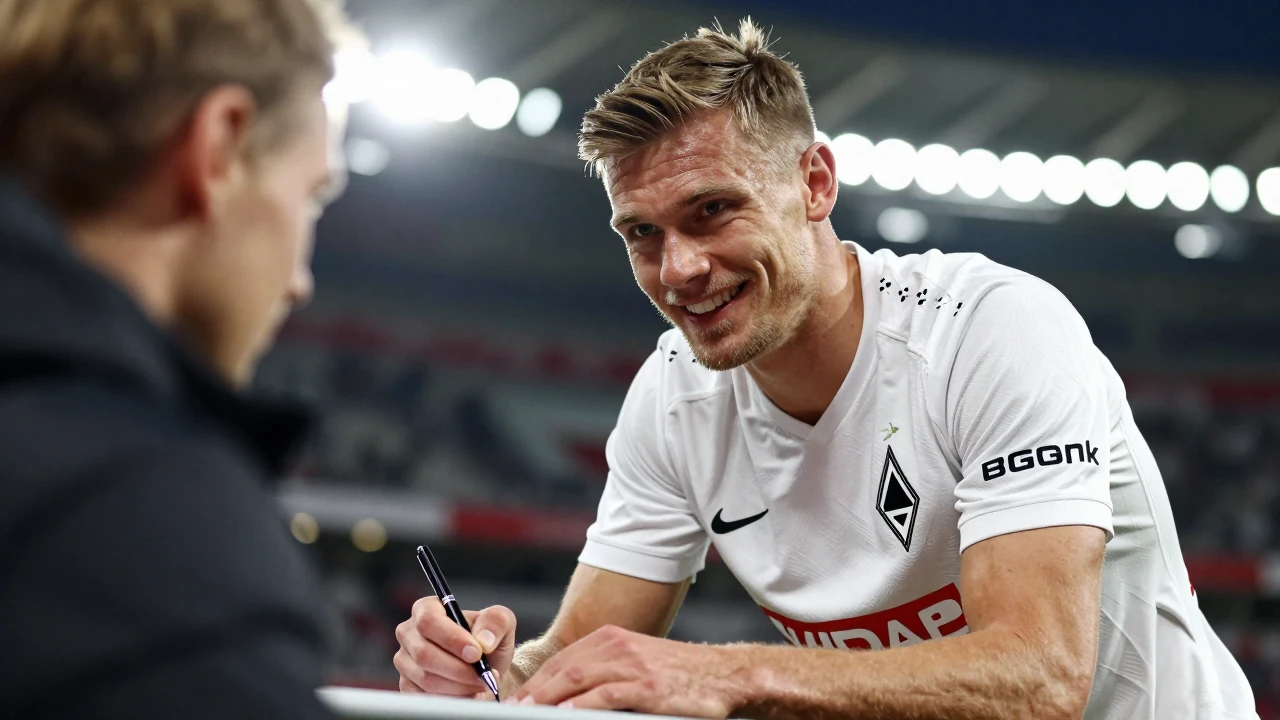 Borussia Mönchengladbachs Spieler haben bei der offiziellen Saisoneröffnung zahlreiche Fans getroffen, Autogramme gegeben...