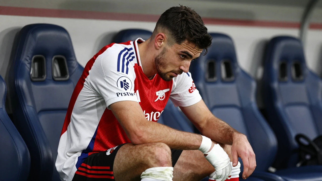 Arsenal midfielder Louie Copley suffers a cruciate ligament rupture injury in a friendly match against Real Betis...