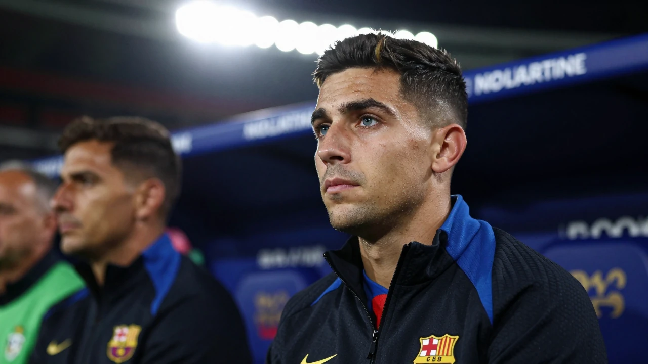 Gabriel Jesus, nuevo delantero del Barcelona, presenció el partido ante el Rayo Vallecano tras su reconocimiento médico y...