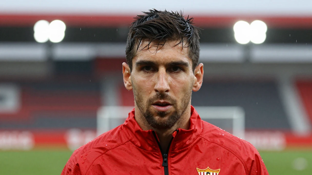 El Sevilla FC realizó su última sesión en el Sánchez-Pizjuán bajo la lluvia antes de volar a Barcelona, con Rubén Vargas...