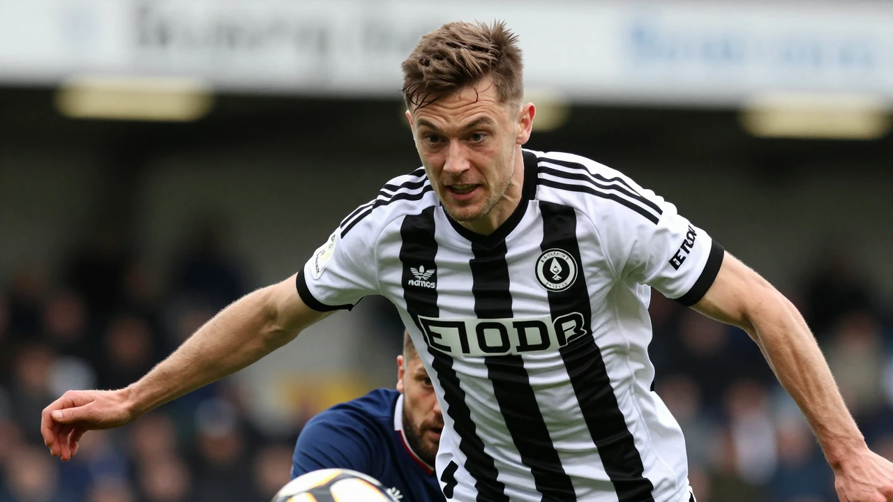 A Reuters Connect picture shows St Mirren's Miguel Freckleton challenging Kilmarnock's David Watson during their 2026...