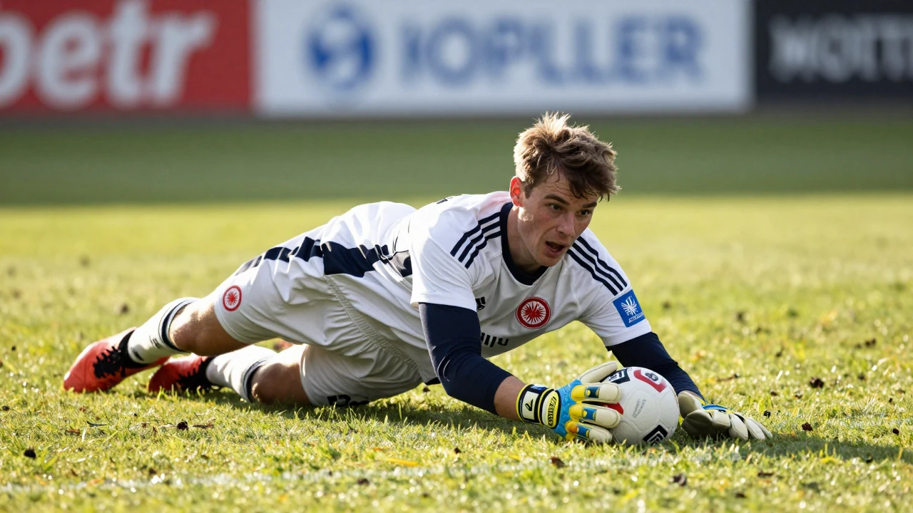 Neuer Torhüter Noah Atubolu feierte bei Eintracht Frankfurt ein turbulentes Debüt beim 3:3 gegen Union Berlin und erhielt...