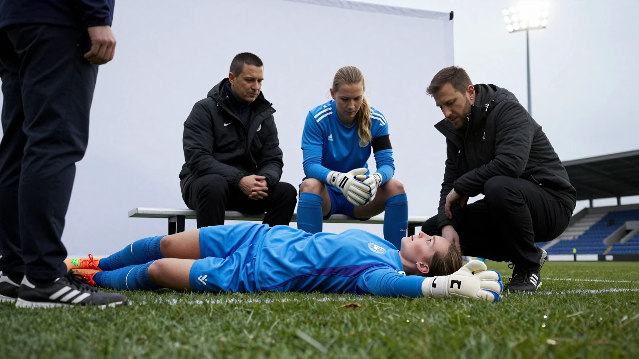 Chelsea's Emiliano Martinez was taken to hospital after a serious collision with Everton's Jarrad Branthwaite, casting...