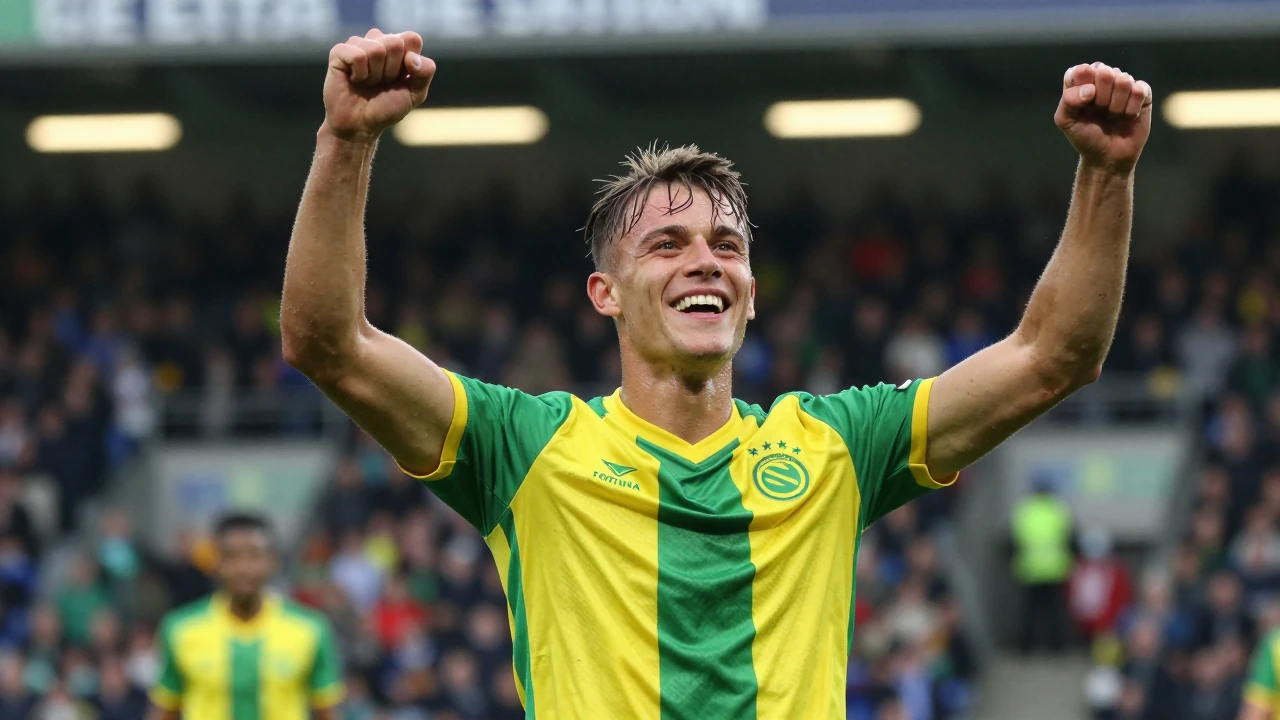 Lequincio Zeefuik geniet na van zijn lob en assist in Fortuna Sittard's 2-2 gelijkspel tegen PSV