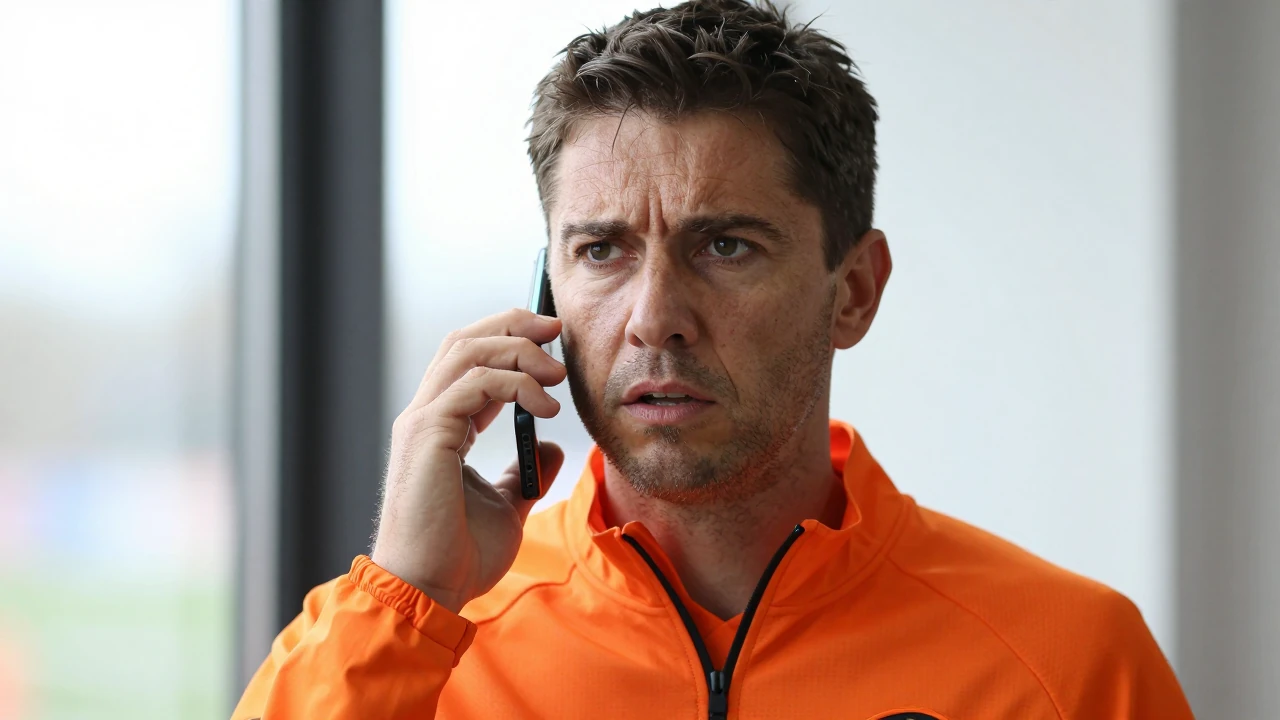 Assistant Lee Sharp leads Dundee United's preparations for the Kilmarnock match as manager Jim Goodwin is in hospital for...