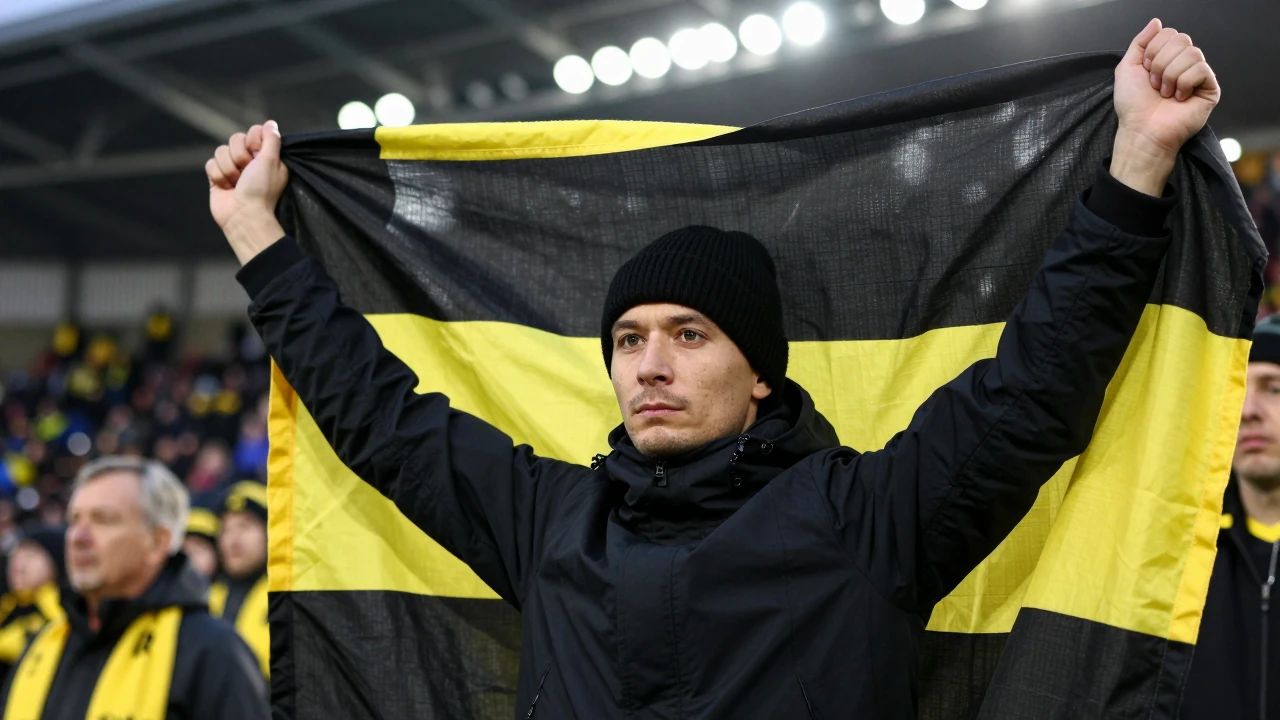 A photo of AIK supporters during the 2025 away match against IFK Norrköping in Allsvenskan has been made licensable via...