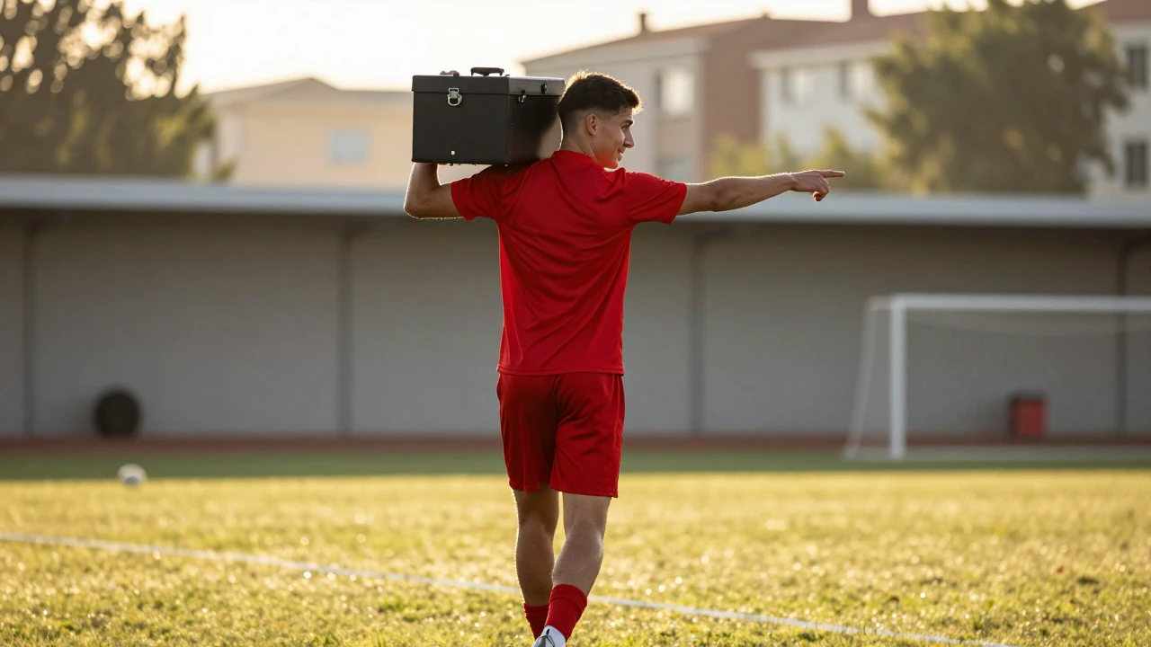 Jamal Musiala sorgte beim FC Bayern-Training für Aufsehen, als er mit einer großen Musikbox auf dem Gelände eintraf, wie...