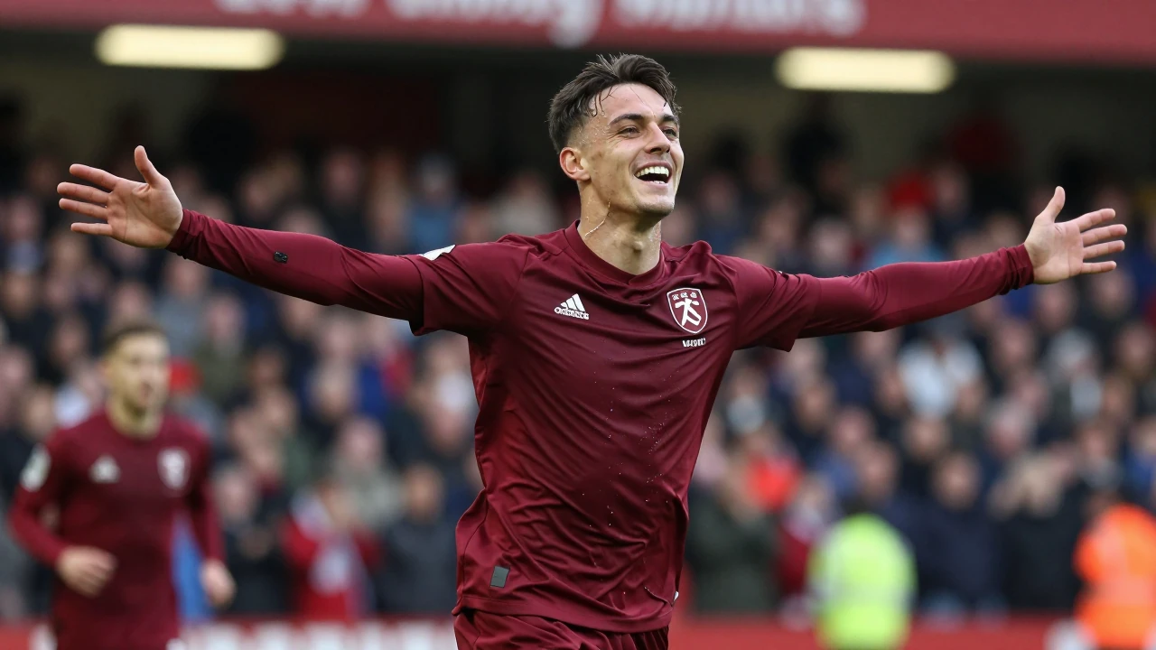 Heart of Midlothian came from behind to beat Dundee 2-1 with a dramatic late winner, moving second in the Premiership...