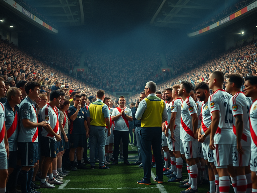 El Club Atlético River Plate se enfrenta a Boca Juniors en un intenso duelo de derby.