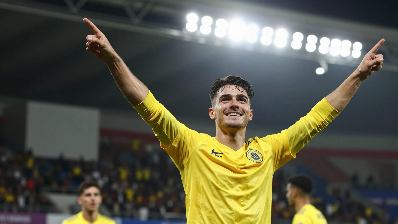 Fenerbahçe SK'nin Archie Brown'u, UEFA Şampiyonlar Ligi ilk maçında AS Roma karşısında attığı golle takımına beraberliği...