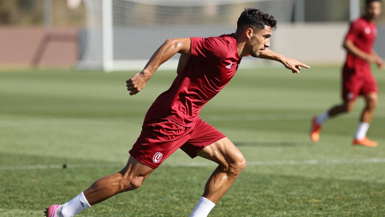El Levante UD entrena para el partido del domingo ante el líder Barcelona en la Ciutat de València, con la baja del...