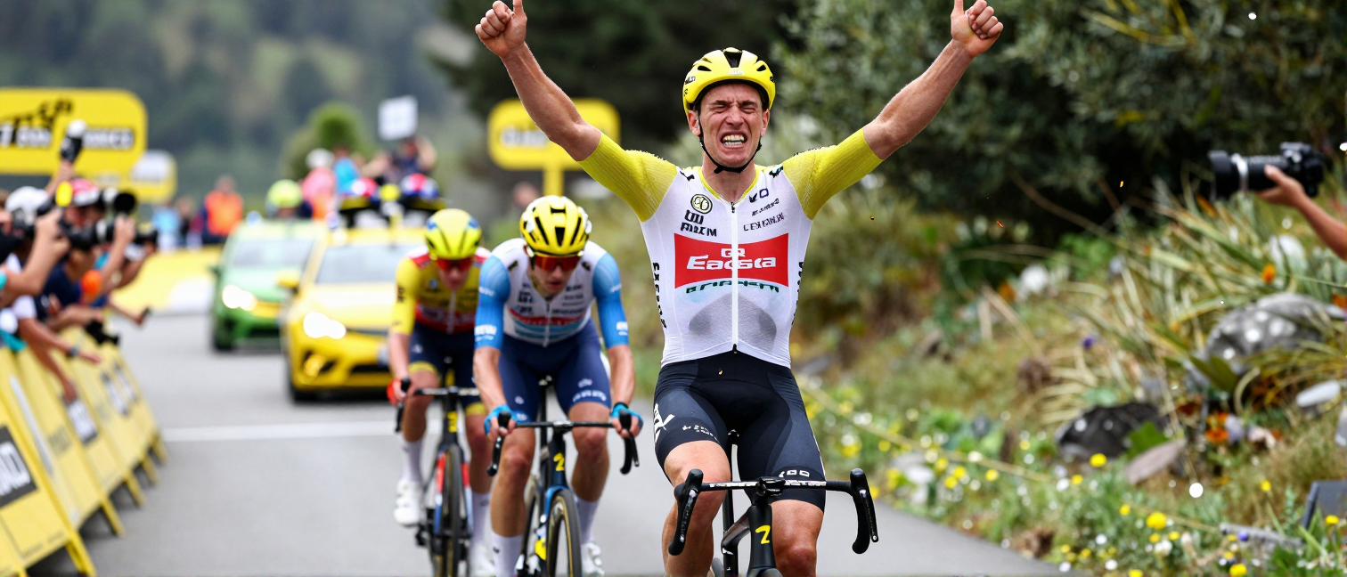 Remco Evenepoel wins first Tour de France stage in emotional triumph