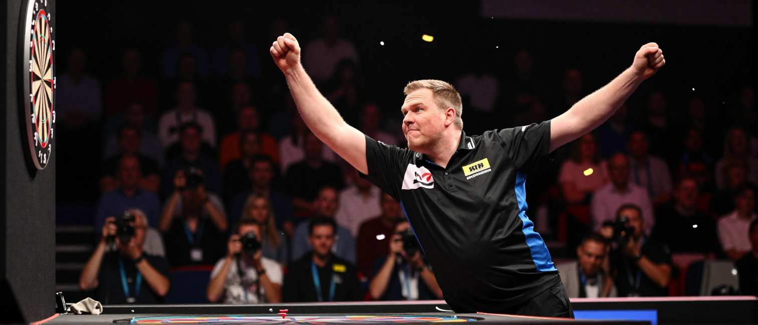 Michael van Gerwen battles Joe Cullen at European Darts Open