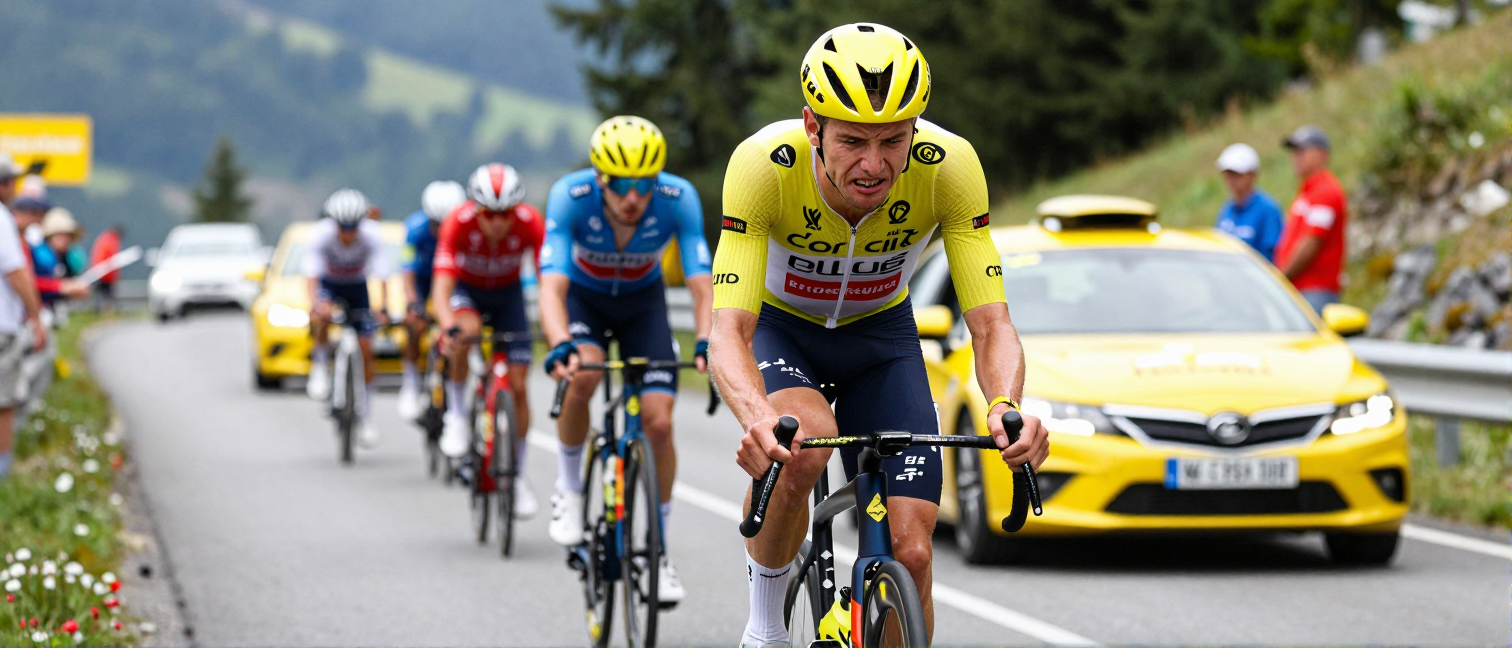 Tadej Pogacar reacts to Jonas Vingegaard's Tour de France crash