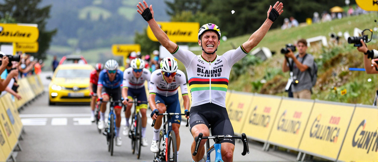 Julian Alaphilippe wins stage 1 of Tour de France 2021 with emotional rainbow jersey swap