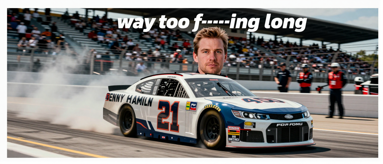Denny Hamlin blasts 'way too f---ing long' Window World 450 after runner-up finish
