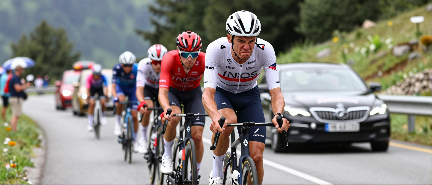Filippo Ganna's INEOS Team Chases Van der Poel Breakaway in Tour de France Stage 9
