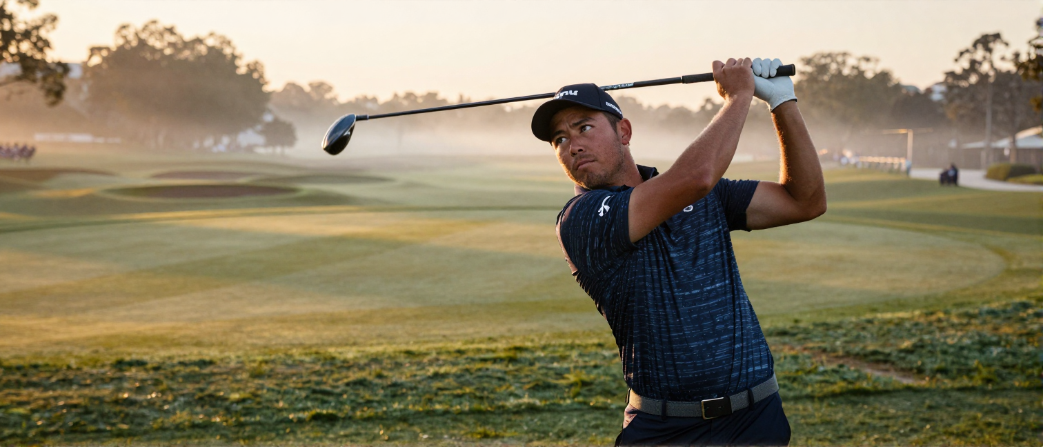 Collin Morikawa Tests Irons on Concrete Before the Open