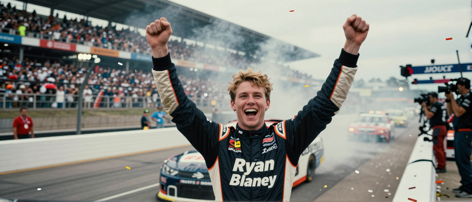 Ryan Blaney Wins Thrilling Atlanta Race at 2 a.m. After Rain Delay