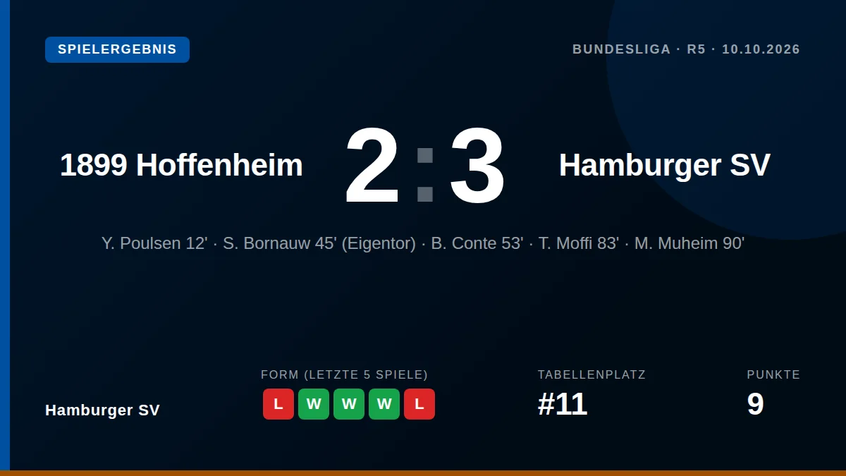 Hamburger SV: result card