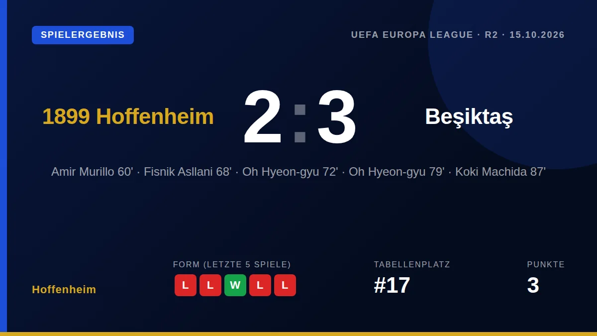 Hoffenheim: result card